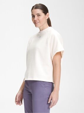 The North Face Felted Fleece Crewneck Short Sleeve Cream XXL EUC
